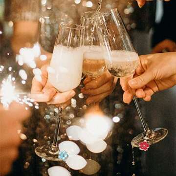 HISEVOG Halloween Wine Glass Charms - 18 Fun Designs