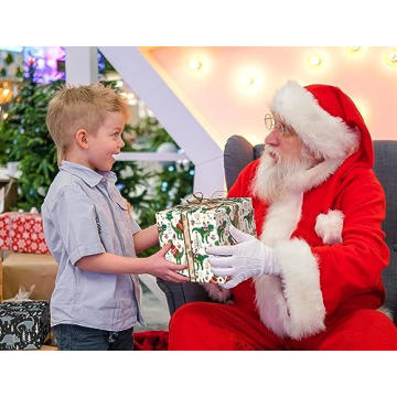 Exciting Dinosaur Christmas Wrapping Paper Sheets - 6 Pack