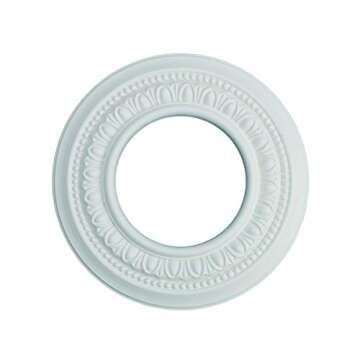 Renovators Supply Manufacturing Recessed Lighting Trim 8 in. Wide White Polyurethane Ornate Floral Recessed Ceiling Light Trims