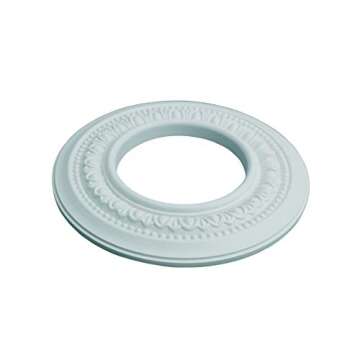 Renovators Supply Manufacturing Recessed Lighting Trim 8 in. Wide White Polyurethane Ornate Floral Recessed Ceiling Light Trims