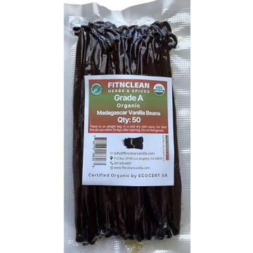 50 Organic Madagascar Vanilla Beans for Baking and Extract
