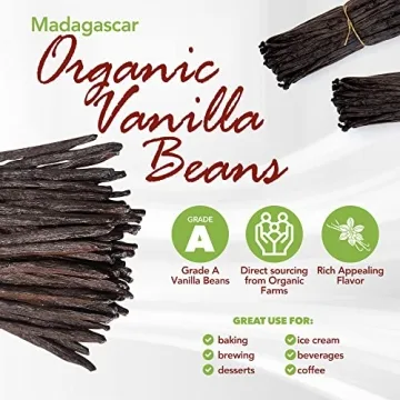 50 Organic Madagascar Vanilla Beans for Baking and Extract