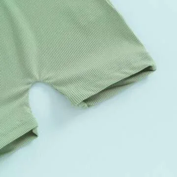 woshilaocai Baby Boy One Piece Swimsuit Rash Guard Short Sleeve Zipper Bathing Suit Beach Swimwear Sunsuit (Green,6-12 Months)