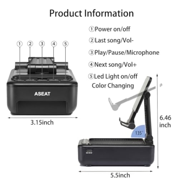ASEAT Bluetooth Speaker & LED Stand Gift for Men