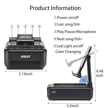 ASEAT Bluetooth Speaker & LED Stand Gift for Men