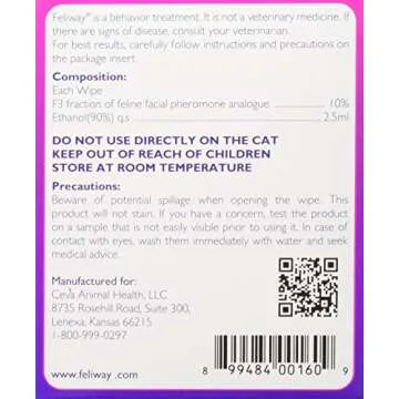 Feliway Cat Comfort Wipes for Stress-Free Travel - 12 Count