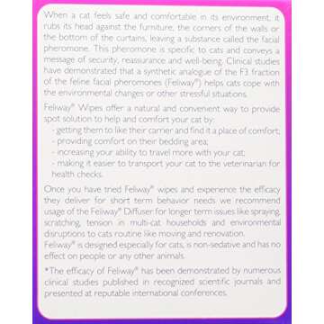 Feliway Cat Comfort Wipes for Stress-Free Travel - 12 Count