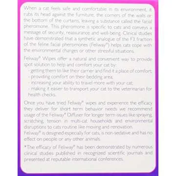 Feliway Cat Comfort Wipes for Stress-Free Travel - 12 Count