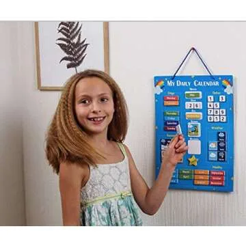Simply Magic Kids Calendar 2025 - My First Daily Magnetic Calendar for Kids, All About Today Board, Days of The Week Toddler Calendar - Preschool Classroom Calendar for Wall, Circle Time Calendar