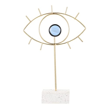 Golden Turkish Evil Eye Statue - Elegant Lucky Decor for Home