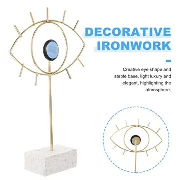 Golden Turkish Evil Eye Statue for Home Decor