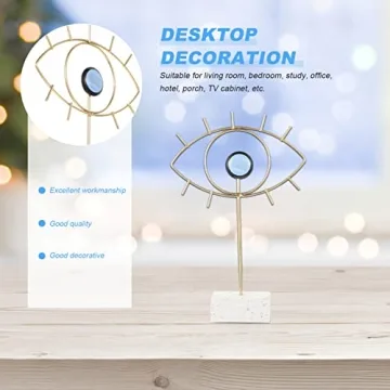 Golden Turkish Evil Eye Statue for Home Decor