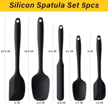 5-Piece Silicone Spatula Set for Baking and Cooking