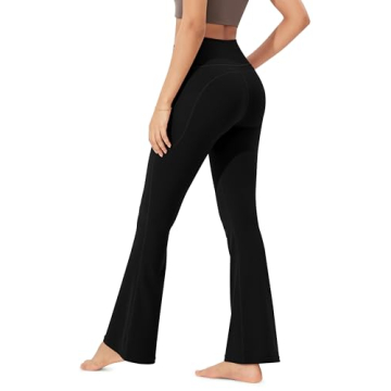 ODODOS Cloud Feeling Flared Pants with Pocket for Women High Waist Casual Bootcut Yoga Pants, 32" In...