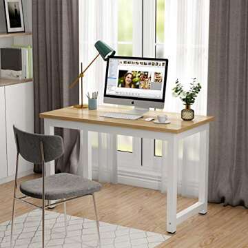 Tribesigns Computer Desk, 47 inch Modern Simple Office Desk Computer Table Study Writing Desk for Ho...