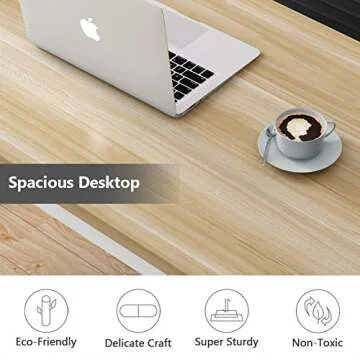 Tribesigns Computer Desk, 47 inch Modern Simple Office Desk Computer Table Study Writing Desk for Home Office, Light Walnut