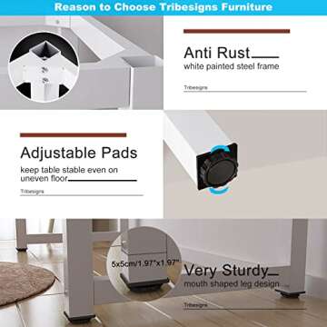 Tribesigns Computer Desk, 47 inch Modern Simple Office Desk Computer Table Study Writing Desk for Home Office, Light Walnut