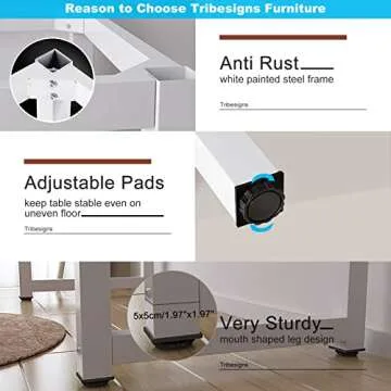 Tribesigns Computer Desk, 47 inch Modern Simple Office Desk Computer Table Study Writing Desk for Home Office, Light Walnut