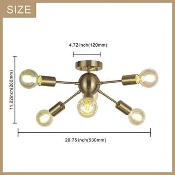 TUDOLIGHT Modern 6-Light Sputnik Chandelier for Home
