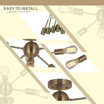 TUDOLIGHT Modern 6-Light Sputnik Chandelier for Home
