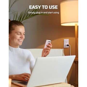 DEWENWILS Plug in Dimmer Switch for Lamp, Table Lamp Dimmer for Dimmable LED/CFL Lights and Incandescent Bulbs, Full Range Slide Control, 5 ft Extension Cord, UL Listed, White