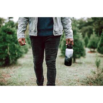 Simple Modern Insulated Water Bottle with 3 Lid Options-Straw, Flip, Chug, Handle Reusable Wide Mouth Stainless Steel Flask Thermos Sport, 4 Piece Set, Pattern: Carrara Marble