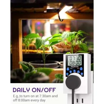 Timer Outlet, Nearpow Multifunctional Infinite Cycle Programmable Plug-in Digital Timer Switch with 3-Prong Outlet for Appliances, Energy-Saving Timer, 15A/1800W