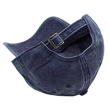 Unisex Vintage Washed Distressed Baseball Cap Twill Adjustable Dad Hat, H-navy, One Size