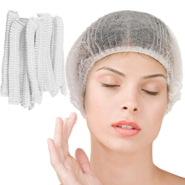 100 Pcs Disposable Bouffant Caps - Comfortable & Breathable Hair Nets for All