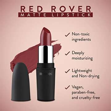 Mented Cosmetics Nude Lipstick for Women, Matte Long-Lasting Lip Stick, 24 Hour Stay Moisturizing Vegan, Paraben & Cruelty-Free, Enhances All Complexions, Perfect for Everyday Makeup, Red Rover