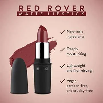Mented Cosmetics Nude Lipstick for Women, Matte Long-Lasting Lip Stick, 24 Hour Stay Moisturizing Vegan, Paraben & Cruelty-Free, Enhances All Complexions, Perfect for Everyday Makeup, Red Rover