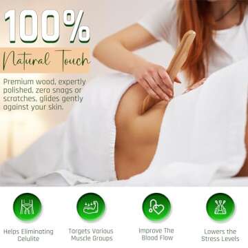 Nuddspa Wood Therapy Massage Tools 12 Pcs - Lymphatic Drainage Massager, Maderoterapia Kit, Anti Cellulite Complete Body Sculpting Tools for Total Relaxation & Relief - Massager Tool for Anti Aging