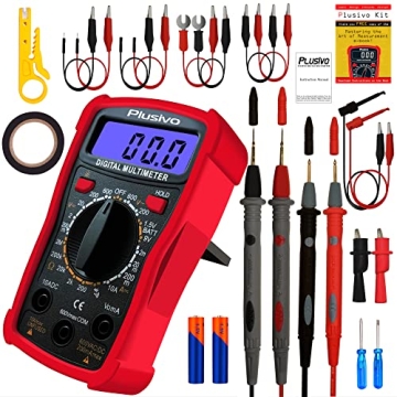 Plusivo Digital Multimeter with Probes and Accessories