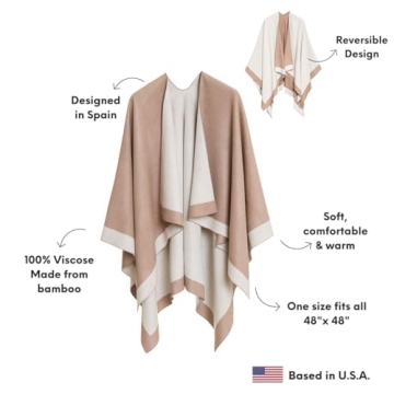 MELIFLUOS Women's Cozy Poncho for Fall and Winter