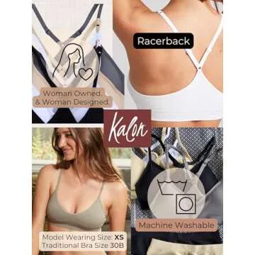 Kalon Women’s 4 Pack Wireless Comfort Sports Bralette
