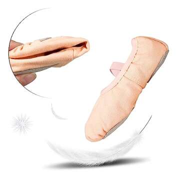 Arshiner Ballet Shoes for Girls Canvas Ballet Slippers Dance Shoes with Elastic Band for Toddler/Little Kid/Big Kid