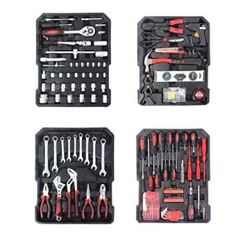 Arcwares 799pcs Aluminum Trolley Case Tool Set Silver, House Repair Kit Set, Household Hand Tool Set...