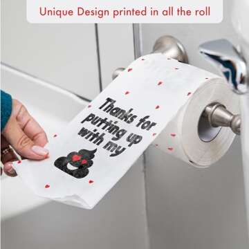 Funny Toilet Paper - Valentine's day gift - Birthday or Anniversary Gag Gifts, Romantic toilet paper bulk funny toilet paper roll - Bathroom gag gifts, Custom printed toilet paper
