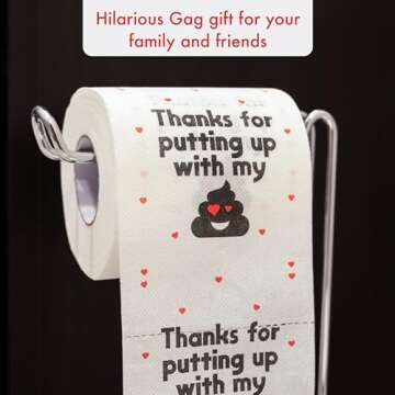 Funny Toilet Paper - Valentine's day gift - Birthday or Anniversary Gag Gifts, Romantic toilet paper bulk funny toilet paper roll - Bathroom gag gifts, Custom printed toilet paper