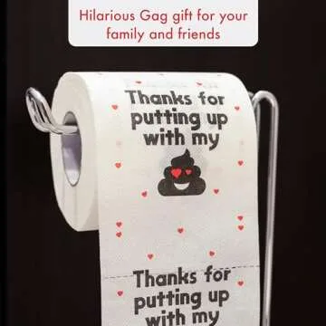 Funny Toilet Paper - Valentine's day gift - Birthday or Anniversary Gag Gifts, Romantic toilet paper bulk funny toilet paper roll - Bathroom gag gifts, Custom printed toilet paper