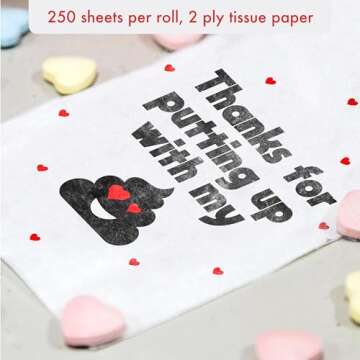 Funny Toilet Paper - Valentine's day gift - Birthday or Anniversary Gag Gifts, Romantic toilet paper bulk funny toilet paper roll - Bathroom gag gifts, Custom printed toilet paper