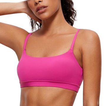 CRZ YOGA Womens Butterluxe Adjustable Spaghetti Strap Sports Bra - Stylish Comfort for Every Occasio...