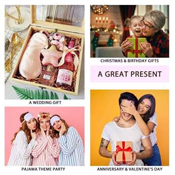 Fitglam Natural Silk Sleep Mask / Eye Mask with Eyelashes Patterns & Free Ear Plugs, Black With White Eyelashes