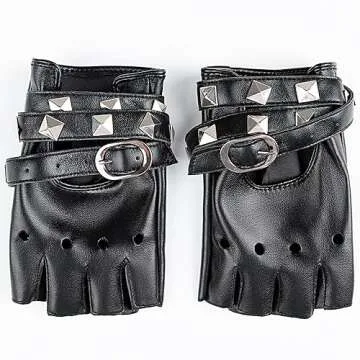 Fingerless Leather Gloves for Halloween Cosplay and Fashion