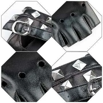 Fingerless Leather Gloves for Halloween Cosplay and Fashion