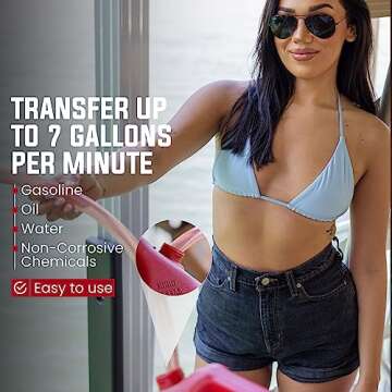 FlowPro Multipurpose Self-Priming Gas Siphon 3/4” x 8’ | Durable Industrial Grade Tubing Siphon ...