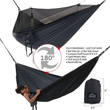 Everest Double Camping Hammock with Mosquito Net | Bug-Free Camping, Hiking, Backpacking & Survival ...