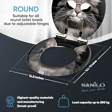 Decorative SANILO Wooden Toilet Seat with Soft Close Feature