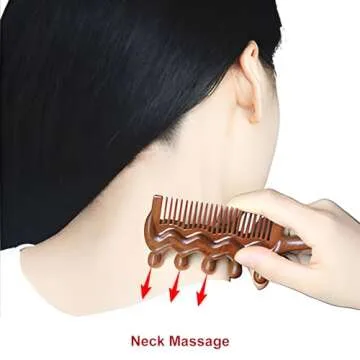 FHALLYNN Wooden Massage Comb for Scalp and Hair Care