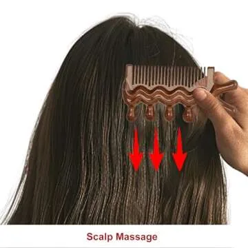 FHALLYNN Wooden Massage Comb for Scalp and Hair Care